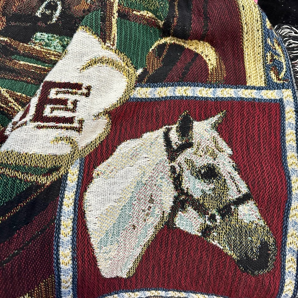 EUC RARE Robe Coat - horses sz M/L - Picture 6 of 7